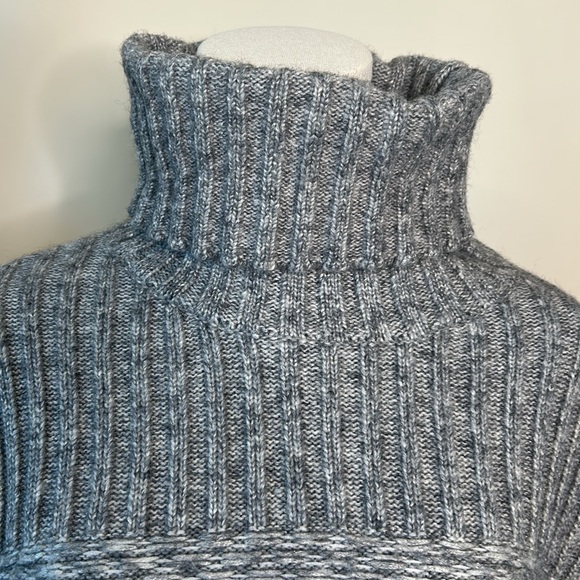Banana Republic sz small Grey Gray wool knit turtleneck mixed-knit - Picture 6 of 8